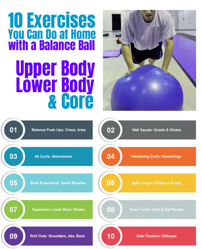 10 Fitness Ball Exercises that Strengthen Upper Body, Lower Body and Core Muscles