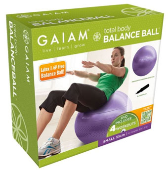 Complete Gaiam Balance Ball Kit with Workout DVD and Pump